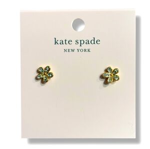 KATE SPADE Gleaming Gardens Flower Studs Aquamarine NWT